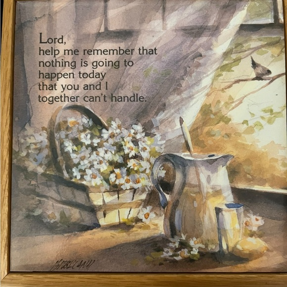 H&R Johnson Made in England Religious Spiritual Tile Trivet Framed Wall Decor - Picture 2 of 6